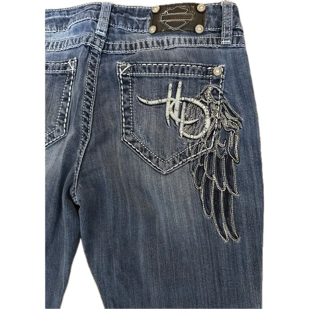 Authentic Harley-Davidson Women's Low Rise Boot Cut Jeans - Picture 3 of 11